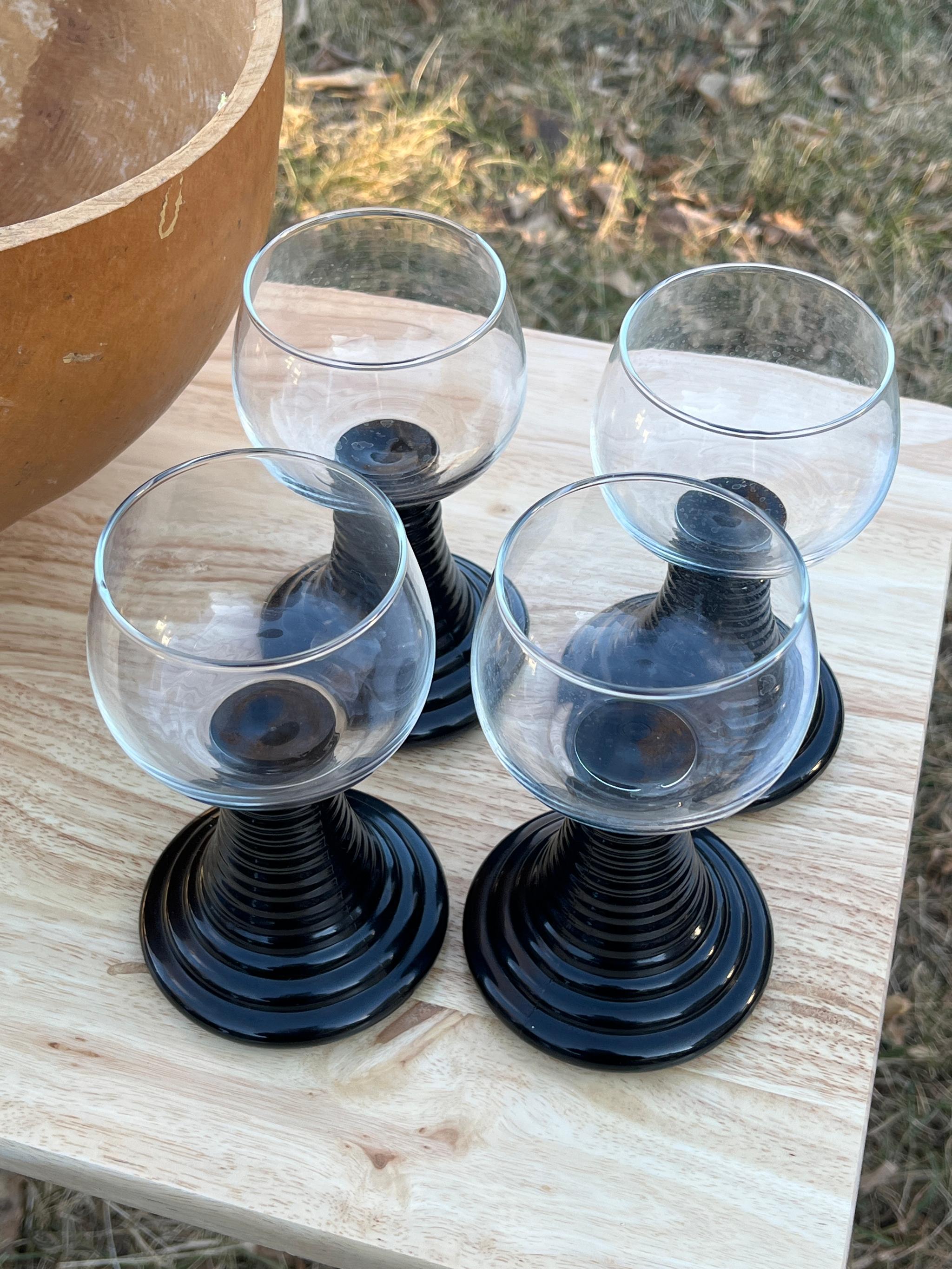 set of 4 glass goblets